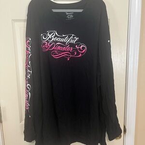 Beautiful Disaster Black Long Sleeve Tee